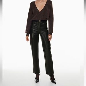 Aritzia Black Leather Pants